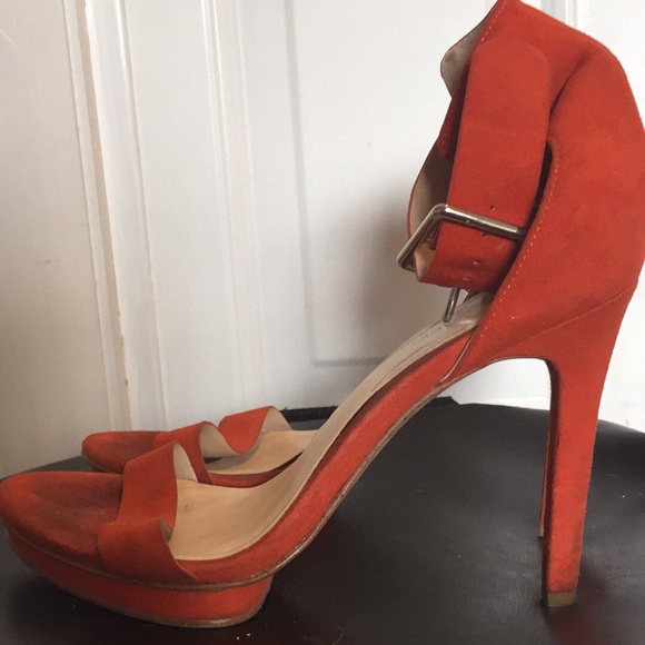 CALVIN KLEIN orange “Vivian” ankle strap heels 5 - Picture 3 of 4